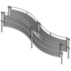 Panneau tôlé arrondi en "S"