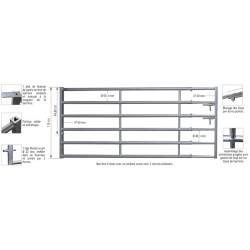 Embout arrière 6 lisses pour barrière de contention 3/4 m 