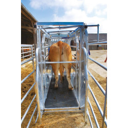 Cage de contention LVM - 4 portillons - Parois largeur variable - Panneaux latéraux