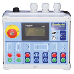 Cage de contention LVAPI - 3 portillons - Parois largeur variable - Panneaux latéraux ouvrants avec portillons