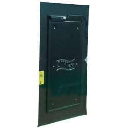 Cage de contention LVAPI - 3 portillons - Parois largeur variable - Panneaux latéraux ouvrants avec portillons