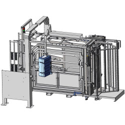 Cage de contention LVAPI - 3 portillons - Parois largeur variable - Panneaux latéraux ouvrants avec portillons