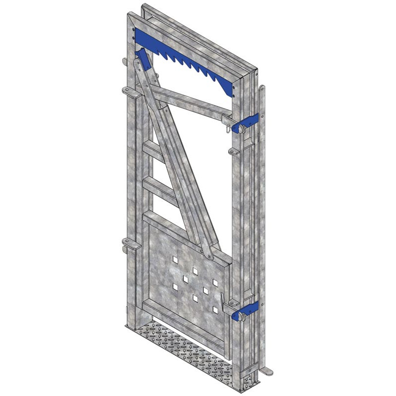 Porte de contention à ouverture déportée droite