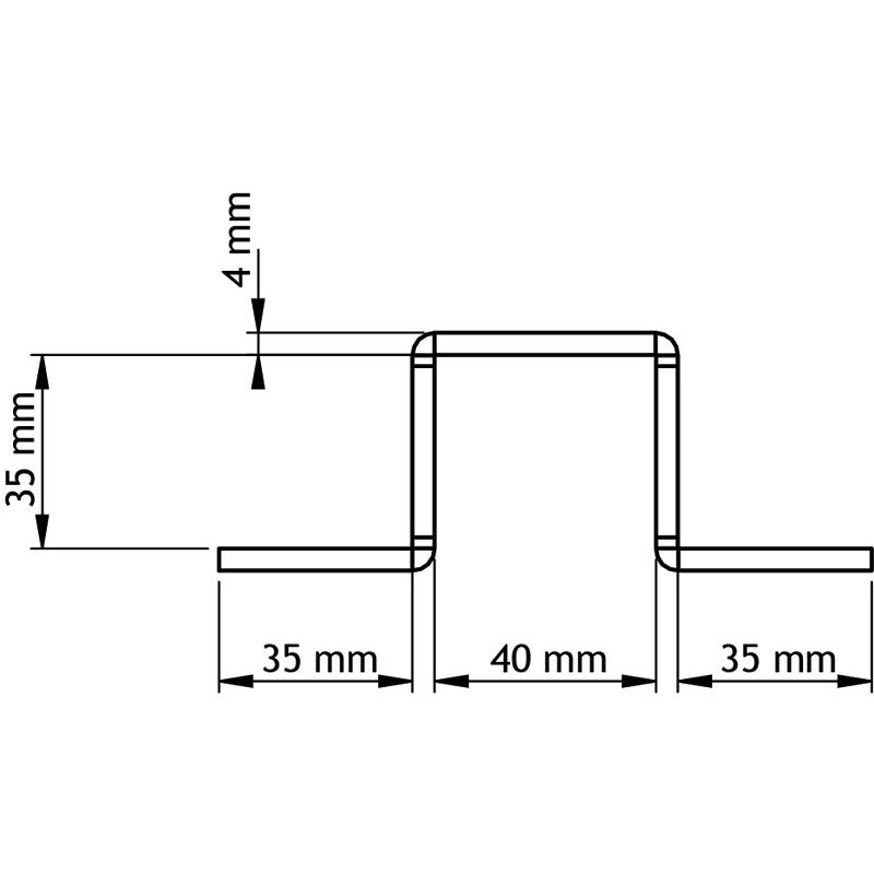 Oméga de fixation pour pose murale de porte SECURIPASS
