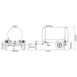 Citerne à eau 4400 litres - remorque citerne eau