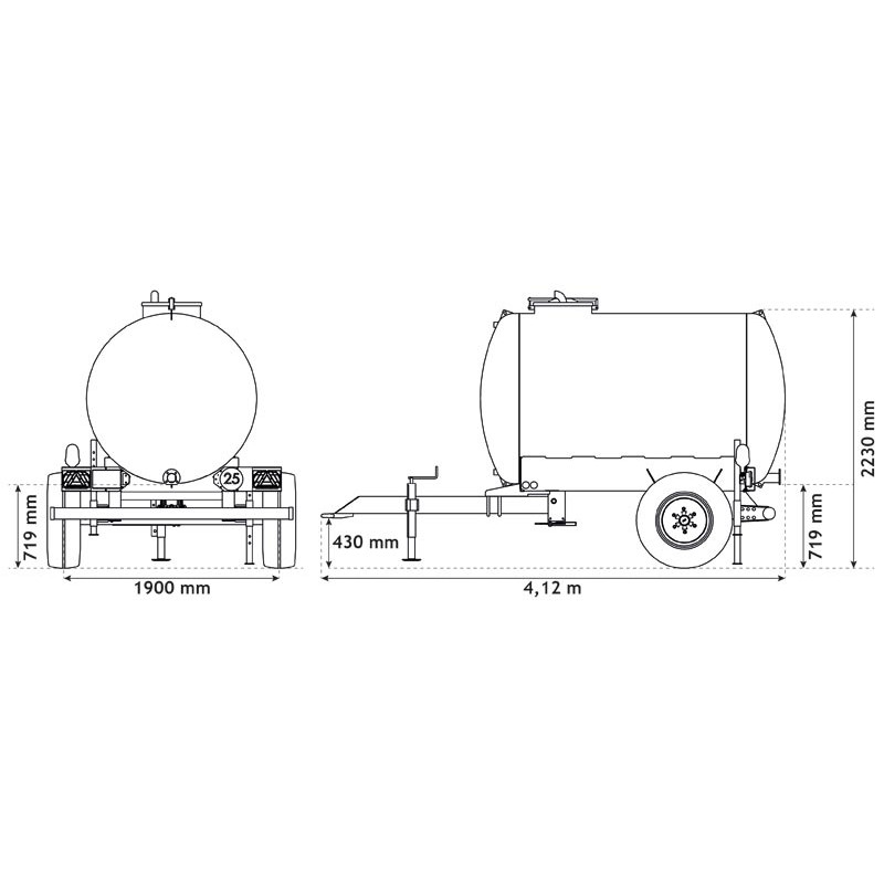 Citerne à eau 4400 litres - remorque citerne eau