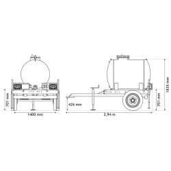 Citerne à eau 890 litres - citerne roulante Citerne à eau 890 litres - citerne roulante