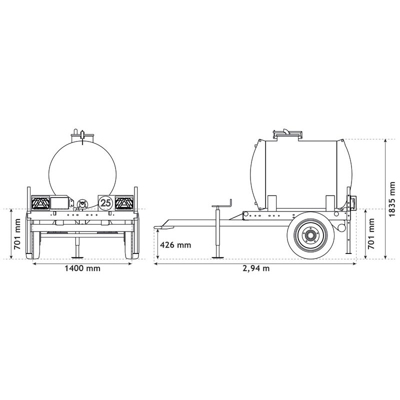 Citerne à eau 890 litres - citerne roulante Citerne à eau 890 litres - citerne roulante