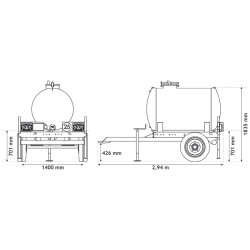 Citerne à eau 1100 litres - citerne roulante Citerne à eau 1100 litres - citerne roulante