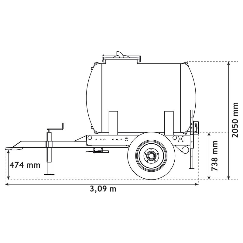 Citerne à eau 1500 litres - citerne roulante Citerne à eau 1500 litres - citerne roulante
