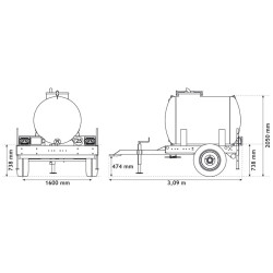 Citerne à eau 1500 litres - citerne roulante Citerne à eau 1500 litres - citerne roulante