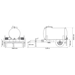 Citerne à eau 2000 litres - citerne roulante Citerne à eau 2000 litres - citerne roulante