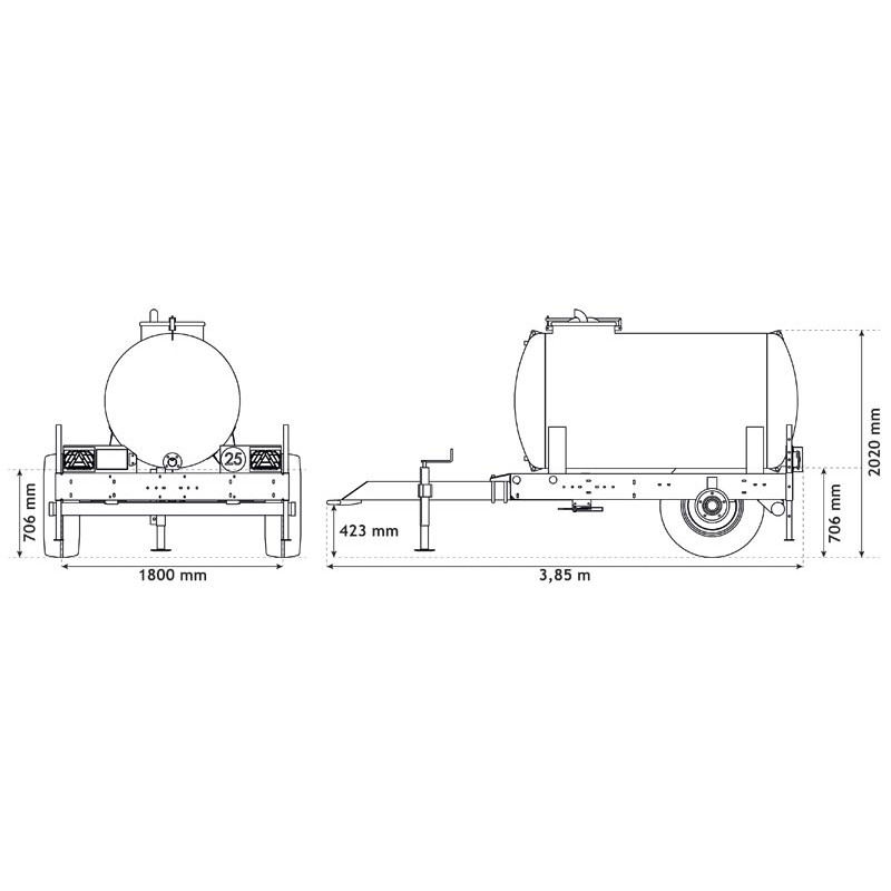 Citerne à eau 2000 litres - citerne roulante Citerne à eau 2000 litres - citerne roulante