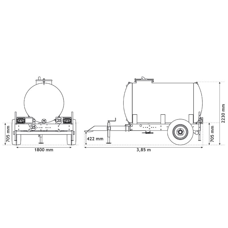 Citerne à eau 3200 litres - citerne roulante