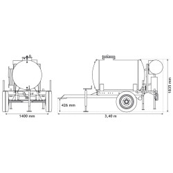Citerne à eau 1100 litres - citerne roulante espaces verts