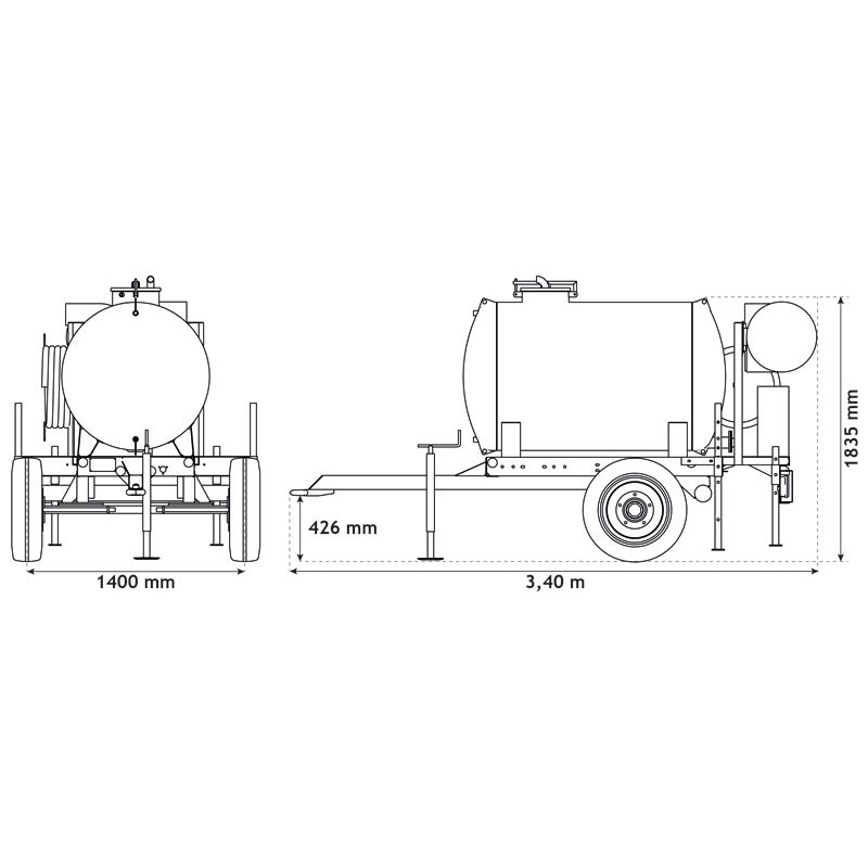 Citerne à eau 1100 litres - citerne roulante espaces verts