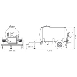 Citerne à eau 3200 litres - citerne roulante espaces verts