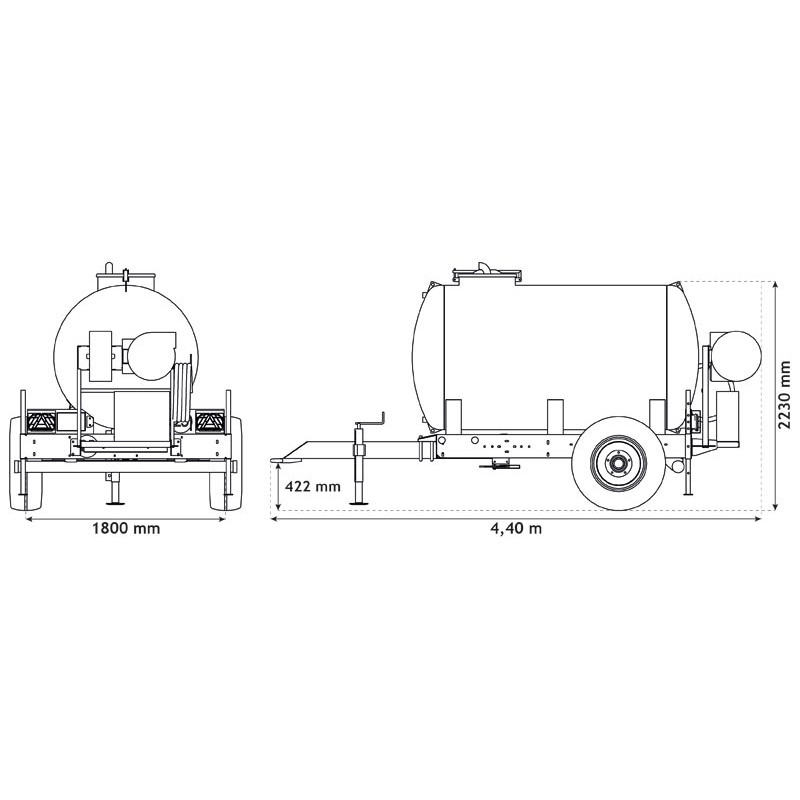 Citerne à eau 3200 litres - citerne roulante espaces verts