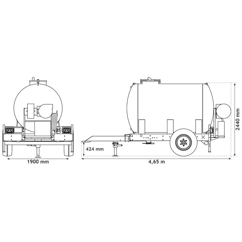 Citerne à eau 4400 litres - citerne roulante espaces verts