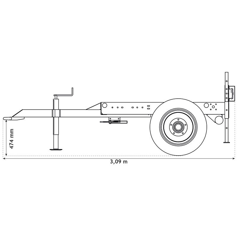 Châssis roulant pour citerne eau 1500 litres