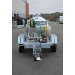 Remorque citerne à eau 2000 litres espaces verts - Routière 90km/h  - PTC 3,5 T Remorque citerne à eau 2000 litres espaces verts - Routière 90km/h  - PTC 3,5 T