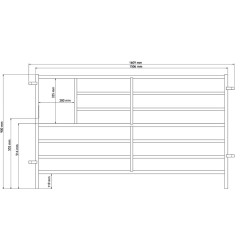 Claie d'agnelage avec passage d'abreuvoir et fiche pour ovins 