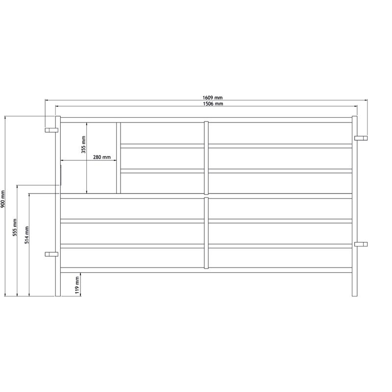Claie d'agnelage avec passage d'abreuvoir et fiche pour ovins 