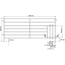 Claie de contention à tube avec fiche et passage d'agneau Claie de contention à tube avec fiche et passage d'agneau
