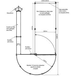 Module 1/2 lune à poussée circulaire pour ovins