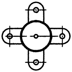 Poteau 4 directions - Ø 102 mm - à sceller Poteau 4 directions - Ø 102 mm - à sceller