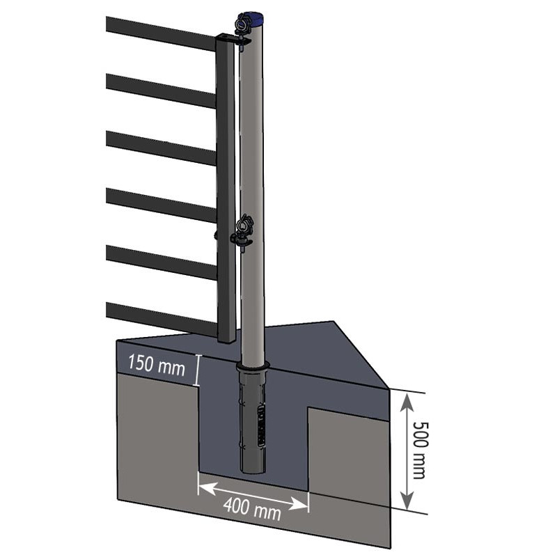 Douille ronde PE pour poteau rond Ø 102 mm