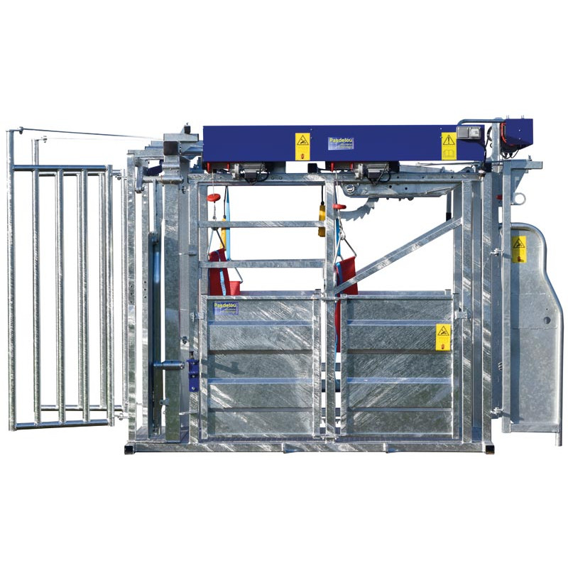Cage de contention LFM - 4 portillons - Parois largeur fixe - Panneaux latéraux Cage de contention LFM - 4 portillons - Parois largeur fixe - Panneaux latéraux