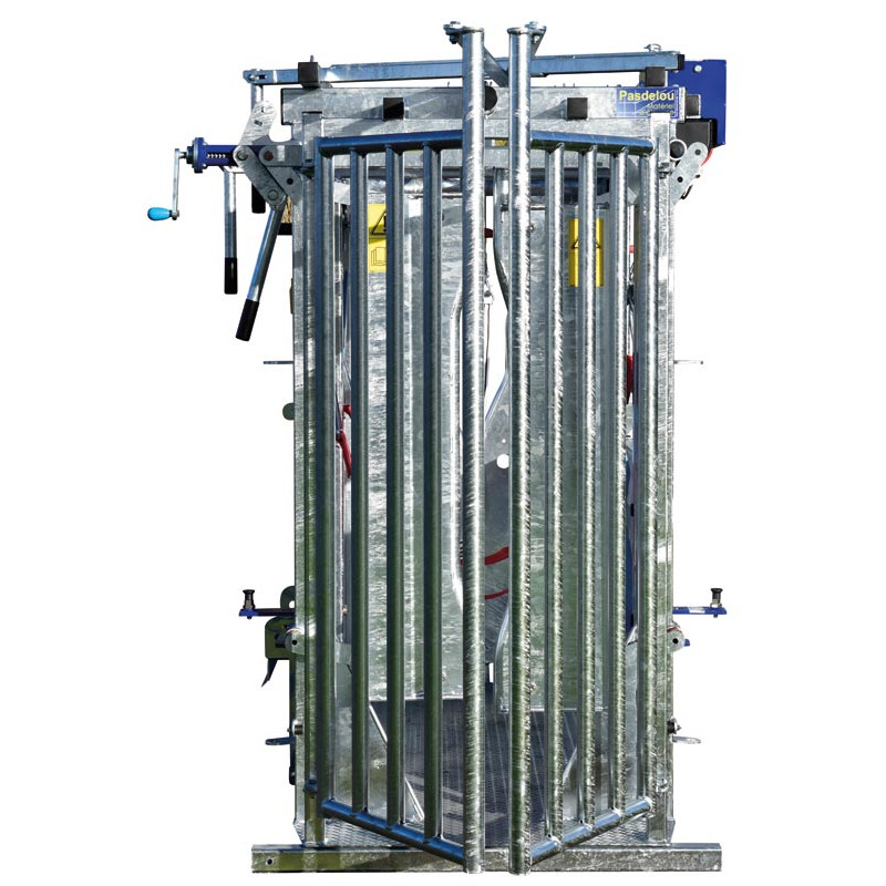 Cage de contention LFM - 4 portillons - Parois largeur fixe - Panneaux latéraux Cage de contention LFM - 4 portillons - Parois largeur fixe - Panneaux latéraux