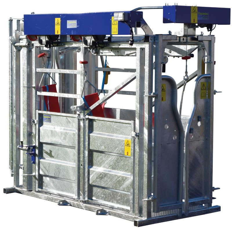 Cage de contention LFM - 4 portillons - Parois largeur fixe - Panneaux latéraux Cage de contention LFM - 4 portillons - Parois largeur fixe - Panneaux latéraux