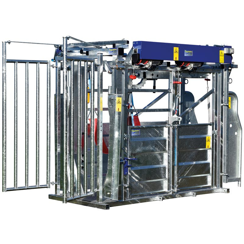 Cage de contention LFM - 4 portillons - Parois largeur fixe - Panneaux latéraux Cage de contention LFM - 4 portillons - Parois largeur fixe - Panneaux latéraux