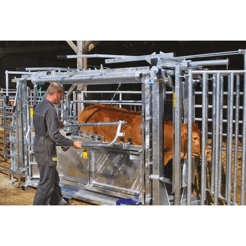 Cage de contention LVM - 4 portillons - Parois largeur variable - Panneaux latéraux Cage de contention LVM - 4 portillons - Parois largeur variable - Panneaux latéraux