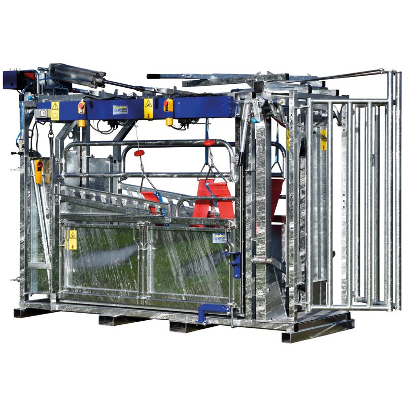 Cage de contention LVM - 4 portillons - Parois largeur variable - Panneaux latéraux Cage de contention LVM - 4 portillons - Parois largeur variable - Panneaux latéraux