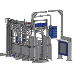 Cage de contention LVAP - 4 portillons - Parois largeur variable - Panneaux latéraux ouvrants avec portillons