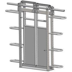Porte sectionnelle double battants à assistance pneumatique