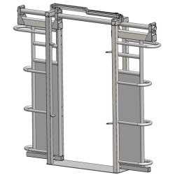 Porte sectionnelle double battants à assistance pneumatique