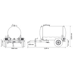 Citerne à eau 3200 litres - remorque citerne eau