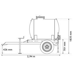 Citerne à eau 890 litres - citerne roulante