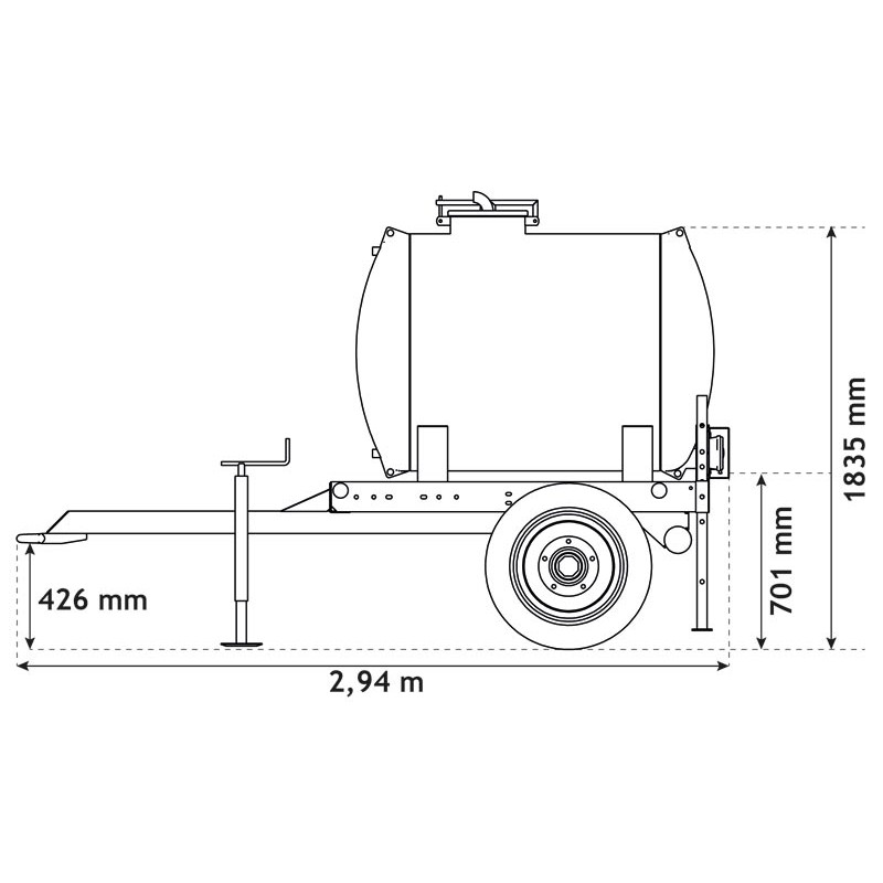 Citerne à eau 890 litres - citerne roulante
