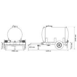 Citerne à eau 4400 litres - citerne roulante Citerne à eau 4400 litres - citerne roulante