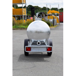 Remorque citerne à eau 1000 litres - Routière 90km/h - PTC 1,5 T