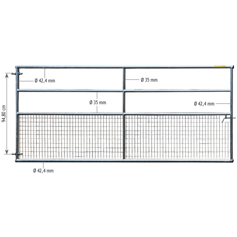 Barrière ovins fixe semi-grillagée 3 m