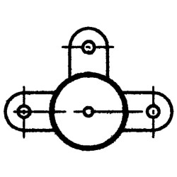 Poteau 3 directions - Ø 102 mm - à sceller Poteau 3 directions - Ø 102 mm - à sceller