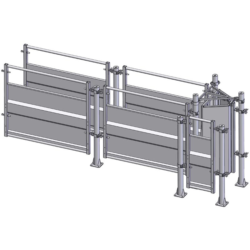 Module couloir de tri avec poteaux sur platine Module couloir de tri avec poteaux sur platine