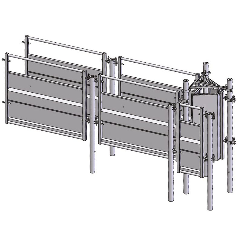 Module couloir de tri avec poteaux à sceller Module couloir de tri avec poteaux à sceller