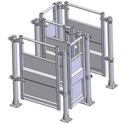 Module d'entrée de couloir avec poteaux sur platine